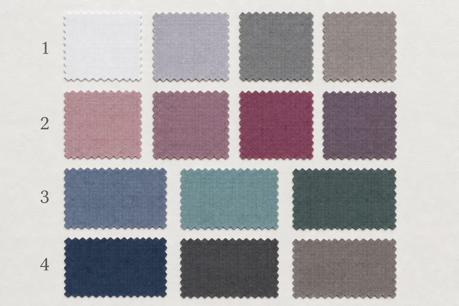 Cool Summer palette grouped into neutrals, berry accents, blue-greens, and grounding colours